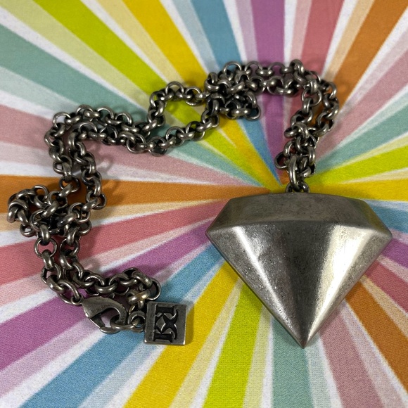 HP Big Bling Necklace Diamond shape gemstone - Picture 3 of 4